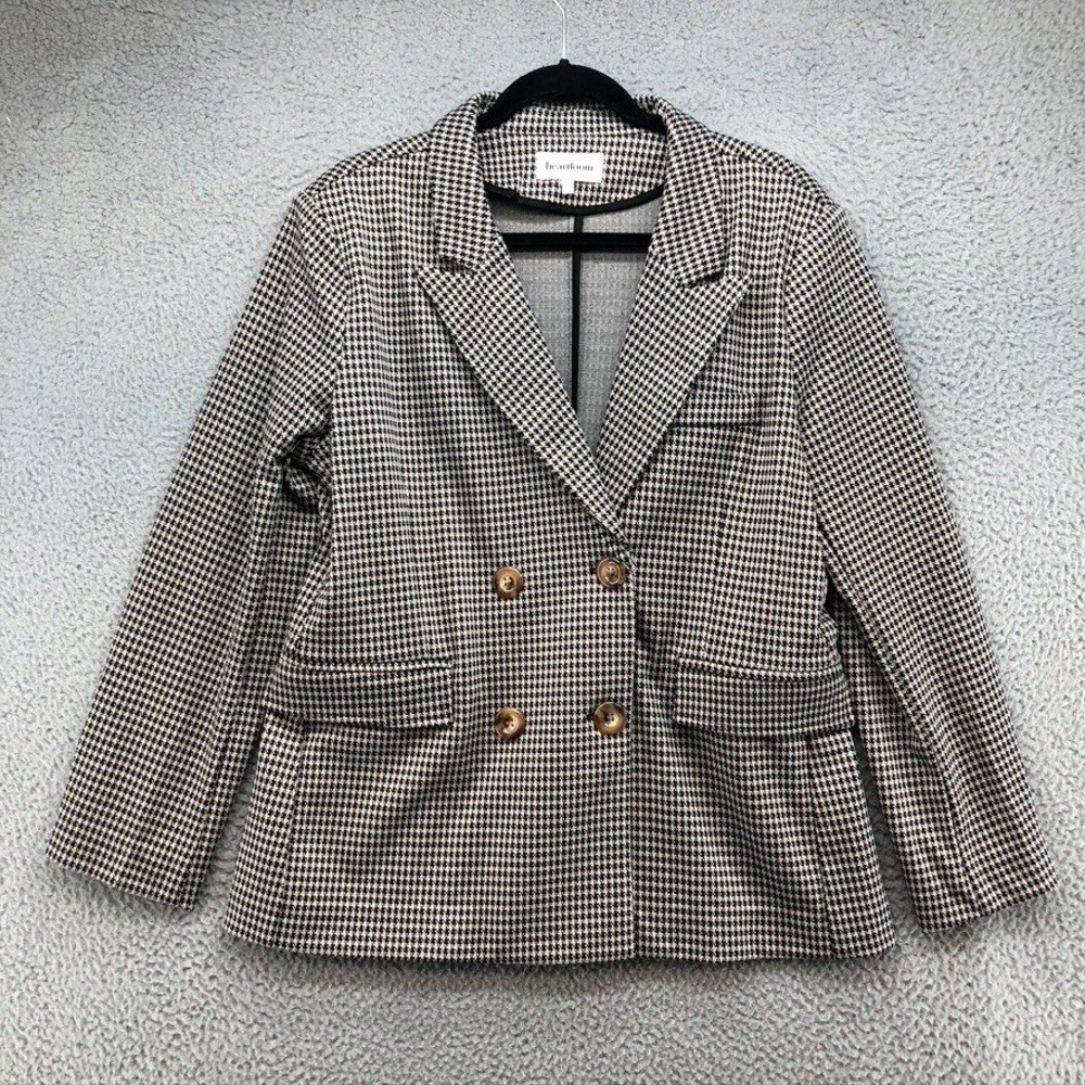 Heartloom Bestie Blazer Houndstooth Jacket Womens Large Business Chic Career